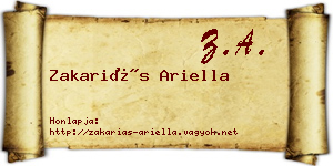 Zakariás Ariella névjegykártya